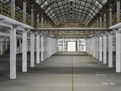 Warehouse Building Low-poly 3D model