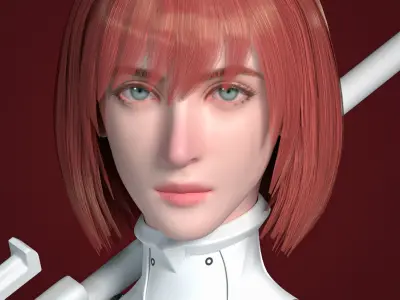 Warrior Girl      Marmoset Toolbag Scene 3D model