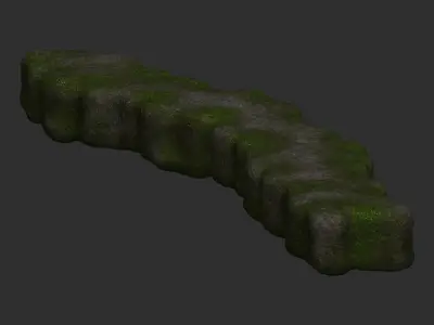 Rock Walkway 3 - Moss 1 Low-poly 3D model