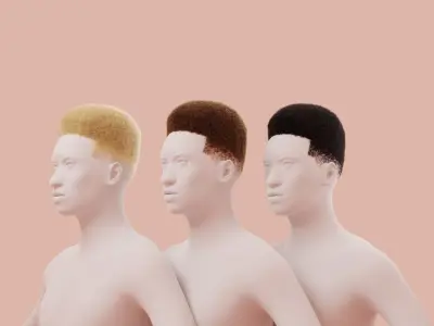 Flat Top Hair 3D model