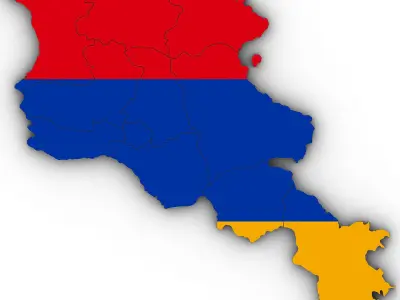 3d Political Map of Armenia 3D model