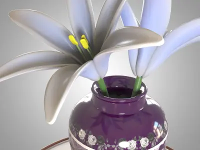 Flower Vase Low-poly 3D model
