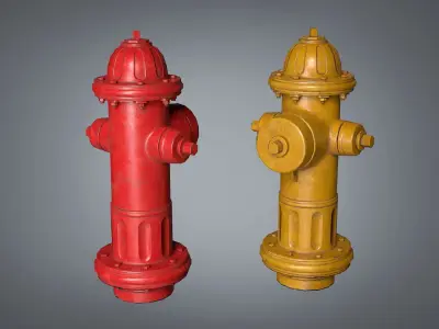 Fire Hydrant Low-poly 3D model