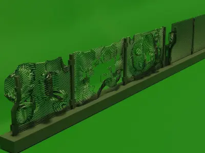 chain-link fences 3D model
