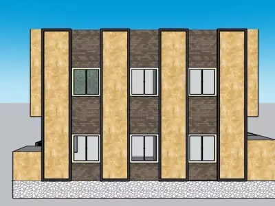 25x45 House design 3D model