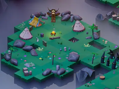 Stylized Top Down Game Pack Low-poly 3D model