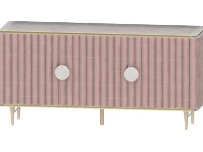 Art Deco Fluted Sideboard 3D model
