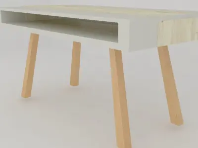 Scandinavian style dining table Low-poly 3D model