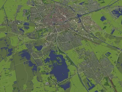 Groningen Netherlands - city and urban 3D model