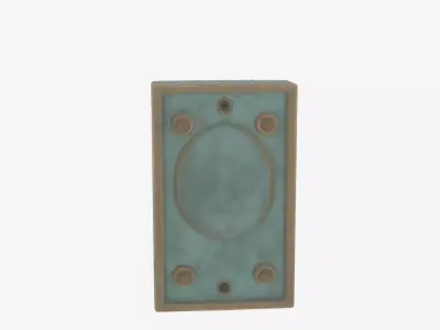 3D brass lion head door knocker verdigris patina and mounting 3D model