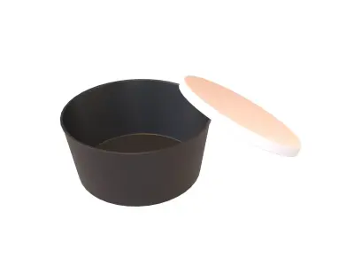 Round Disposable Lunch Box v2 003 Low-poly 3D model