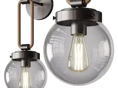Coastal Cottage Rope Globe Sconce 3D model