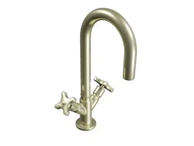 Classic Brass Mixer Faucet Low-poly 3D model