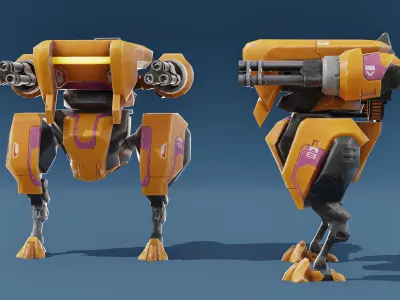 Droll Robot 05 Low-poly 3D model