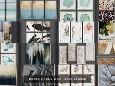 Collection of Picture Frames - 20 sets 3D Model Pack 6