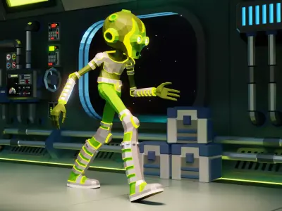 Alien low-poly stylized 2 Low-poly 3D model