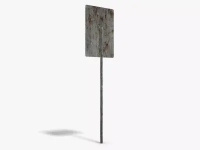 Damaged Speed Limit Sign Low-poly 3D model