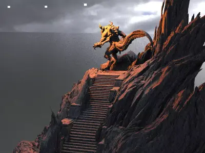 Dantes Underworld Staircase 3 With Drake low res version 3D model