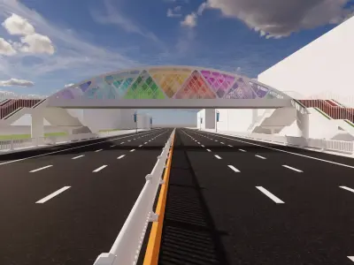 Pedestrian Bridge -B5 3D model