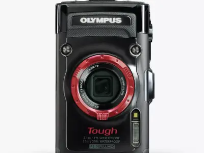 Olympus Stylus Tough TG-2 iHS rugged and proof digital camera Low-poly 3D model