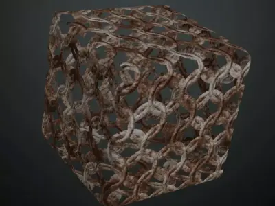 Rusty Round Iron Chainmail PBR Seamless Texture