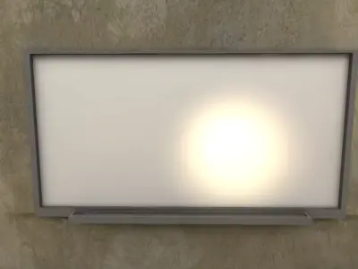 Whiteboard with light Low-poly 3D model