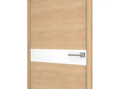 Door-021 wooden door with stripe 3D model