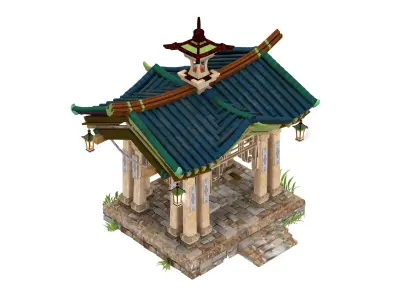 Japanese Pagoda 3D model  high-poly 3D model