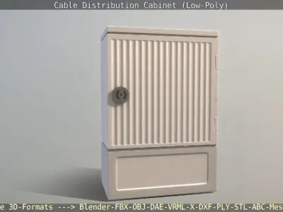 Cable Distribution Cabinet Low-Poly Low-poly 3D model