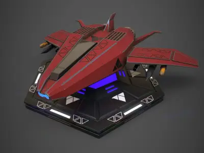 Sci-Fi Spaceship Plane Low-poly 3D model