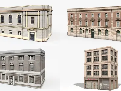  Apartment Building and Townhouse - 100 Models Collection 