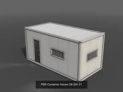 PBR Container House CB and Shed House C 3D Model Pack