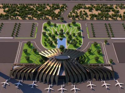 8 Scenes Projects - Architecture Airports - 2021 - Bundle 3D Model Pack