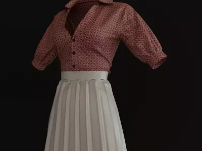 Female Skirt and Shirt 3D model