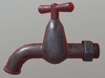 Faucet 2 water tap - water tap Low-poly 3D model