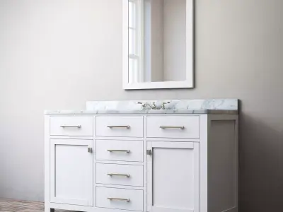 RH HUTTON SINGLE EXTRA-WIDE VANITY 3D model