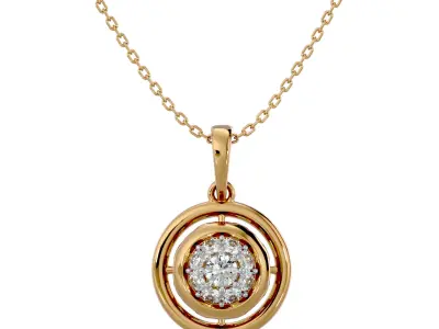 Light Minimalist Diamond Pendant Necklace 3D print model