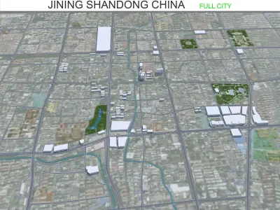 Jining Shandong China 80km Low-poly 3D model