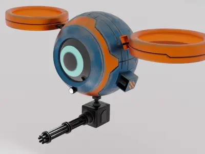 Sci fi  drone  Low-poly 3D model