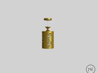 Gold Modern led - ceiling lamp 3D Model Low-poly 3D model