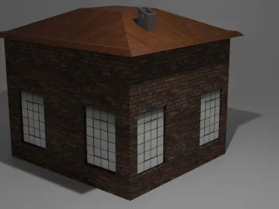 LowPoly House for Game Free low-poly 3D model