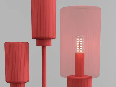 HANSTON three sconces in gold and glass 3D model