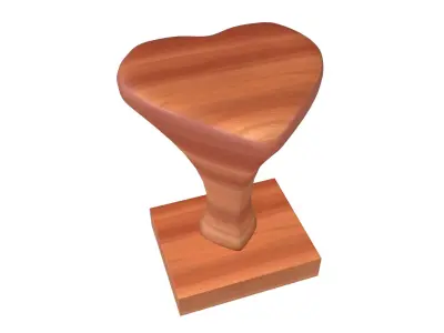 Rubber Heart Stamp v1 002 Low-poly 3D model