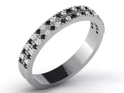 Diamond Ring For Women 3d Print Model 3D print model 44