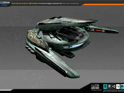 SF Gunship CR5 Low-poly 3D model