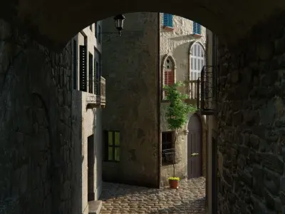 European Alley 3d Scene 3D model
