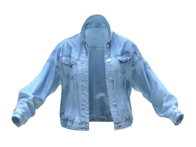 Denim Jacket 183 - All MH Bodies - UE5 Skeletons - Rigged Low-poly 3D model
