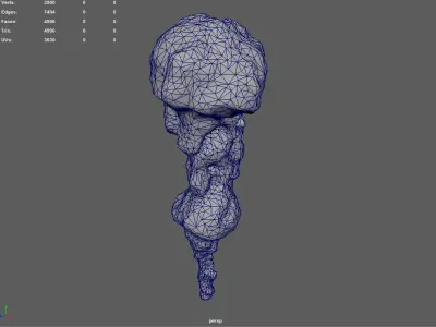 Low poly Mossy Cave Rock Module 191220 Low-poly 3D model