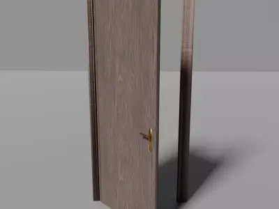 Classic interior door with frames Low-poly 3D model