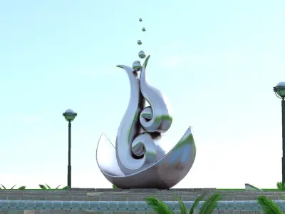 statue sculptures bronze street urban environment city 3D model get